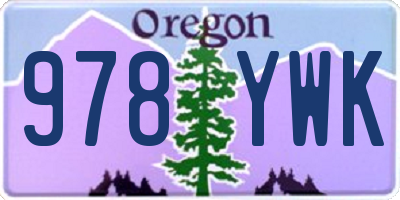 OR license plate 978YWK