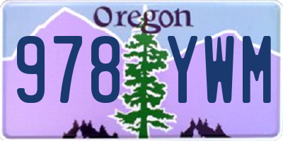 OR license plate 978YWM