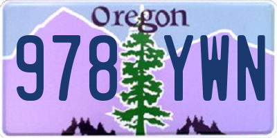 OR license plate 978YWN