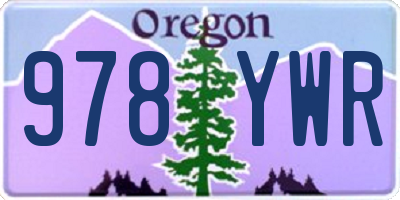 OR license plate 978YWR