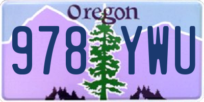 OR license plate 978YWU