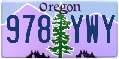 OR license plate 978YWY
