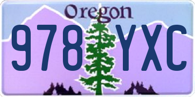 OR license plate 978YXC