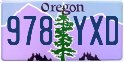 OR license plate 978YXD