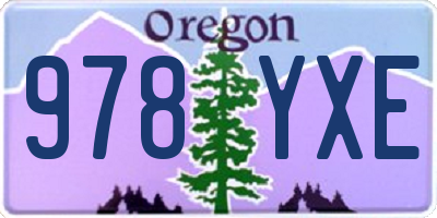 OR license plate 978YXE