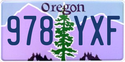 OR license plate 978YXF
