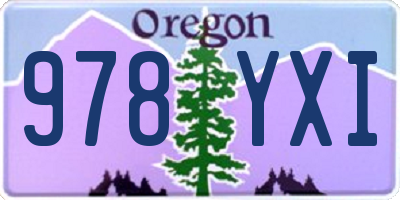 OR license plate 978YXI