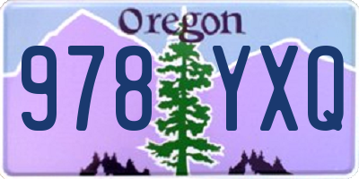 OR license plate 978YXQ