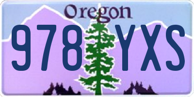 OR license plate 978YXS