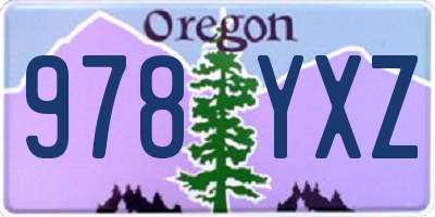 OR license plate 978YXZ