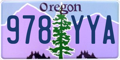 OR license plate 978YYA