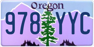 OR license plate 978YYC