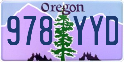 OR license plate 978YYD