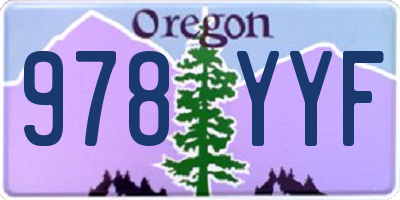OR license plate 978YYF