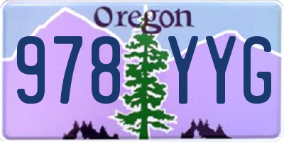 OR license plate 978YYG