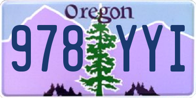 OR license plate 978YYI