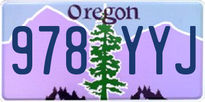 OR license plate 978YYJ