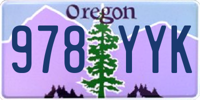 OR license plate 978YYK