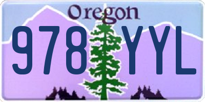 OR license plate 978YYL