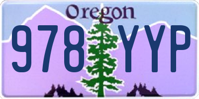 OR license plate 978YYP