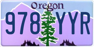 OR license plate 978YYR