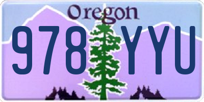 OR license plate 978YYU