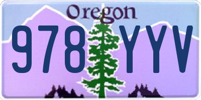 OR license plate 978YYV