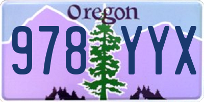 OR license plate 978YYX