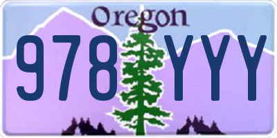 OR license plate 978YYY