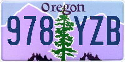 OR license plate 978YZB