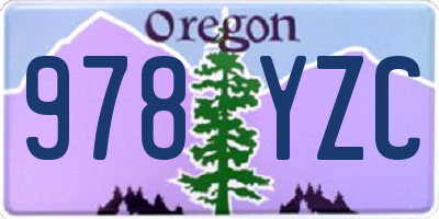 OR license plate 978YZC