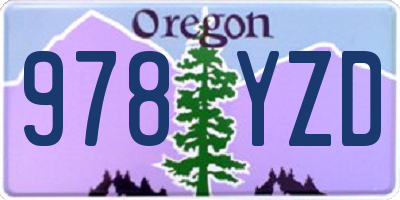 OR license plate 978YZD