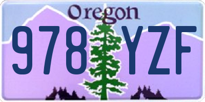 OR license plate 978YZF
