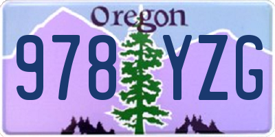 OR license plate 978YZG