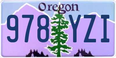OR license plate 978YZI