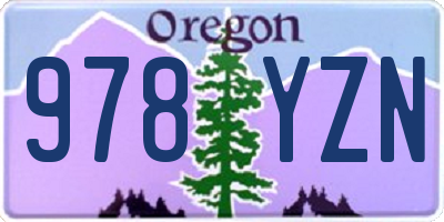 OR license plate 978YZN