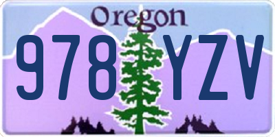 OR license plate 978YZV