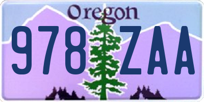 OR license plate 978ZAA