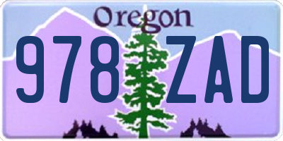 OR license plate 978ZAD