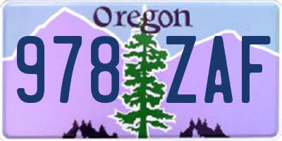 OR license plate 978ZAF