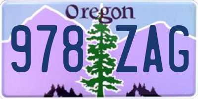 OR license plate 978ZAG