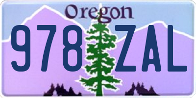 OR license plate 978ZAL