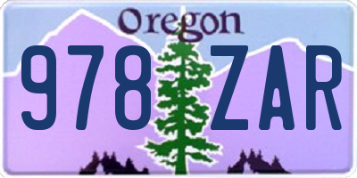 OR license plate 978ZAR