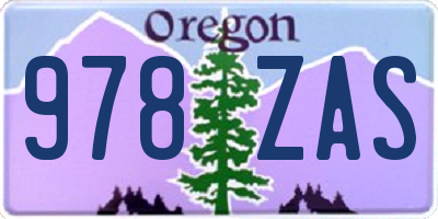 OR license plate 978ZAS