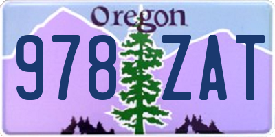 OR license plate 978ZAT