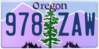 OR license plate 978ZAW