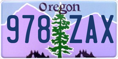 OR license plate 978ZAX