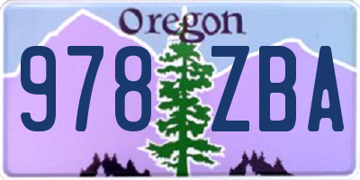 OR license plate 978ZBA