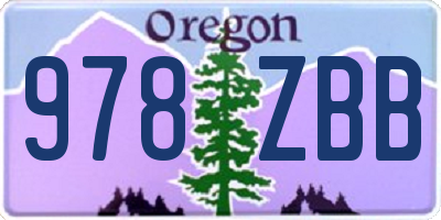 OR license plate 978ZBB