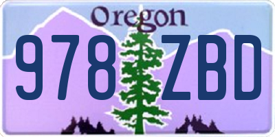 OR license plate 978ZBD